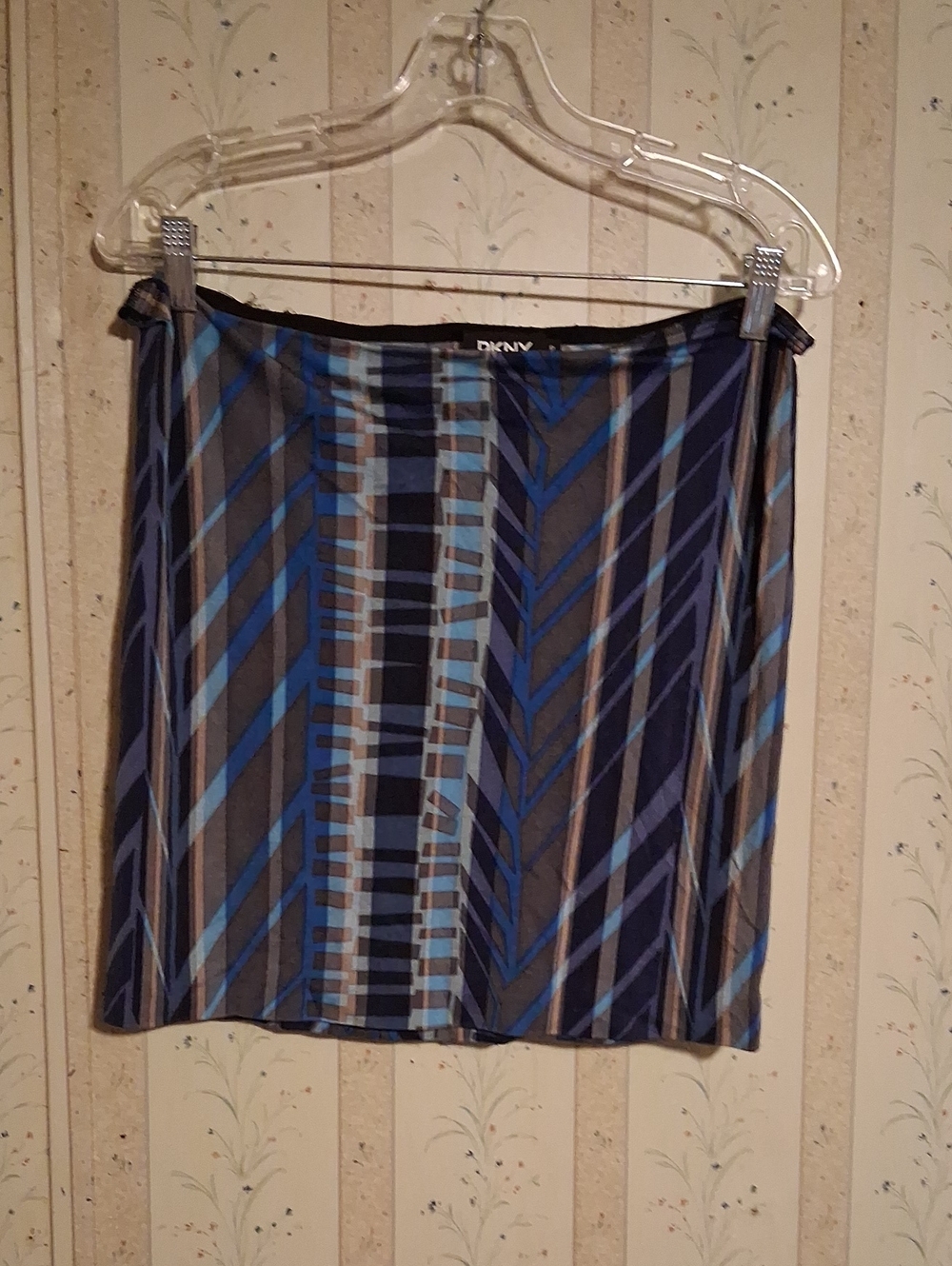 DKNY Blue Multi-Stripe mini Skirt